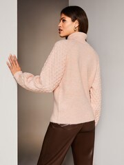 Lipsy Pink Honeycomb Roll Neck Knitted Jumper - Image 2 of 4