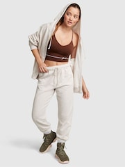 Victoria's Secret PINK Heather Oatmeal Beige Fleece Fleece Joggers - Image 3 of 4