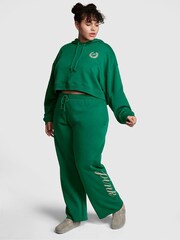 Victoria's Secret PINK Garnet Green Fleece Wide Leg Jogger - Image 1 of 3