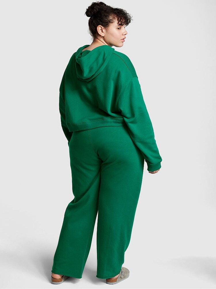 Victoria's Secret PINK Garnet Green Fleece Wide Leg Jogger - Image 2 of 3
