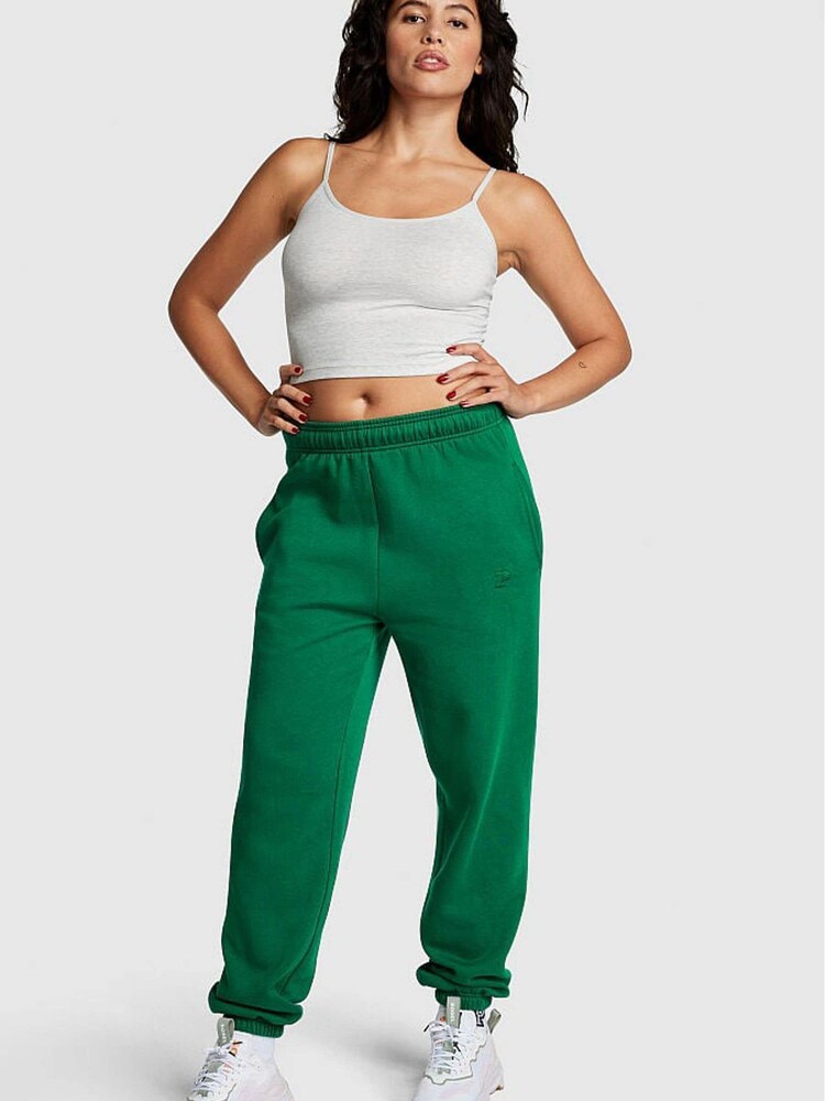 Victoria's Secret PINK Garnet Green Fleece Cuffed Jogger - Image 1 of 3