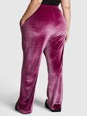 Victoria's Secret PINK Vivid Magenta Pink Velour Wide Leg Logo Jogger - Image 2 of 4