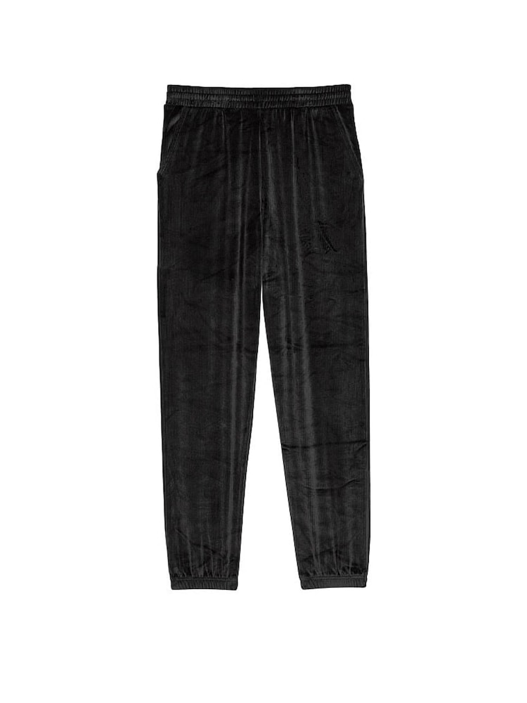 Victoria's Secret Pure Black Ribbed Velour Jogger - Image 3 of 3