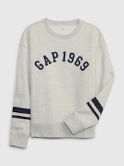 Gap French Terry 1969 langärmeliges Rundhals-Sweatshirt mit Bogen-Logo (4-13Jahre) - Bild 1 von 1