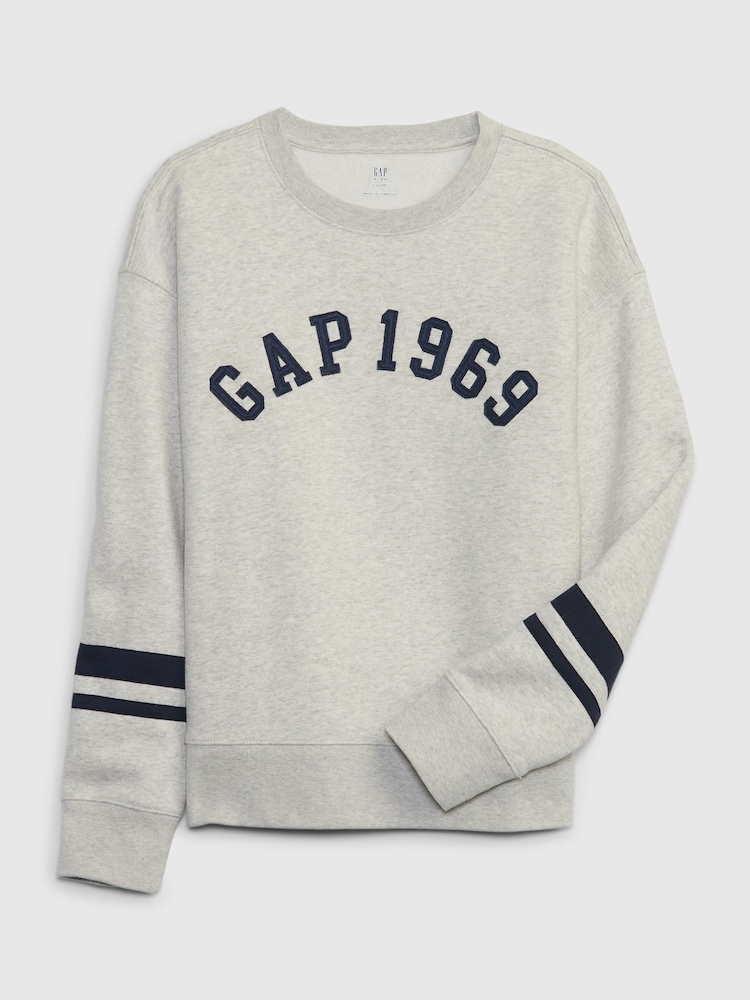 Gap Grey French Terry 1969 Arch Logo Crew Neck Long Sleeve Sweatshirt (4-13yrs) - Image 1 of 1