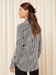 Friends Like These Black/White Long Sleeve V Neck Shirt - Image 4 of 4