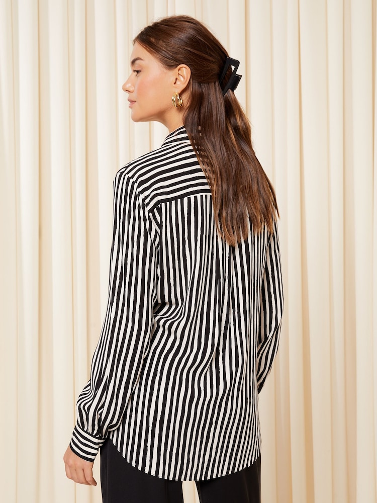 Friends Like These Black/White Long Sleeve V Neck Shirt - Image 4 of 4 Friends Like These Black/White Long Sleeve V Neck Shirt - Image 4 of 4
