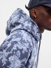 Gap Blue LoveShackFancy Floral Logo Hoodie - Image 3 of 5