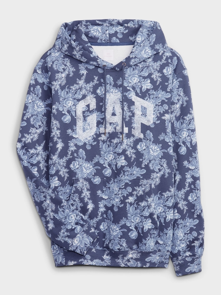 Gap Blue LoveShackFancy Floral Logo Hoodie - Image 5 of 5