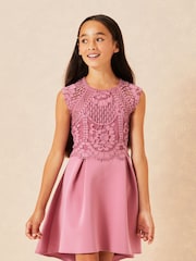 Lipsy Pink Lace Bodice Occasion Dress - Image 1 of 4