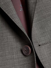 Charles Tyrwhitt Grey Slim Fit Sharkskin Business Suit Jacket - Image 2 of 5