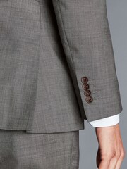 Charles Tyrwhitt Grey Slim Fit Sharkskin Business Suit Jacket - Image 3 of 5