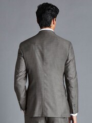 Charles Tyrwhitt Grey Slim Fit Sharkskin Business Suit Jacket - Image 4 of 5