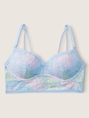 Victoria's Secret PINK Arctic Ice Blur Blue Lace Wired Push Up Bralette - Image 1 of 2