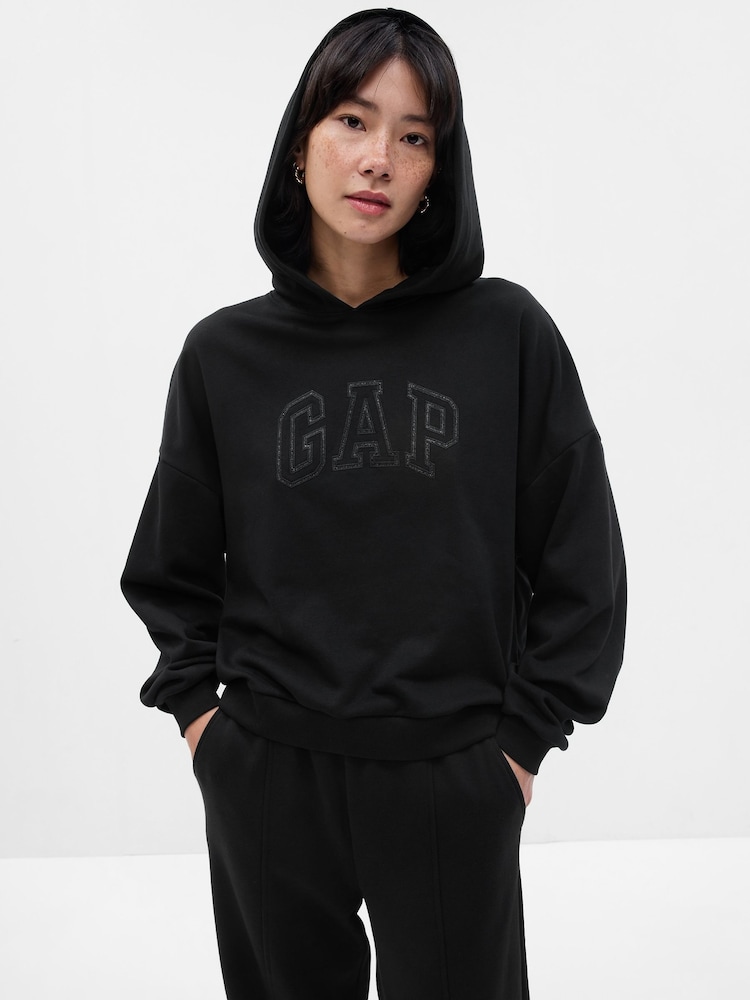 Gap Black Vintage Soft Arch Logo Long Sleeve Hoodie - Image 1 of 2