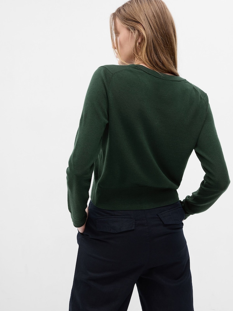 Gap Green Merino Wool Cardigan - Image 2 of 2