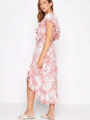Long Tall Sally Pink Floral One Shoulder Frill Dress - Image 3 of 4