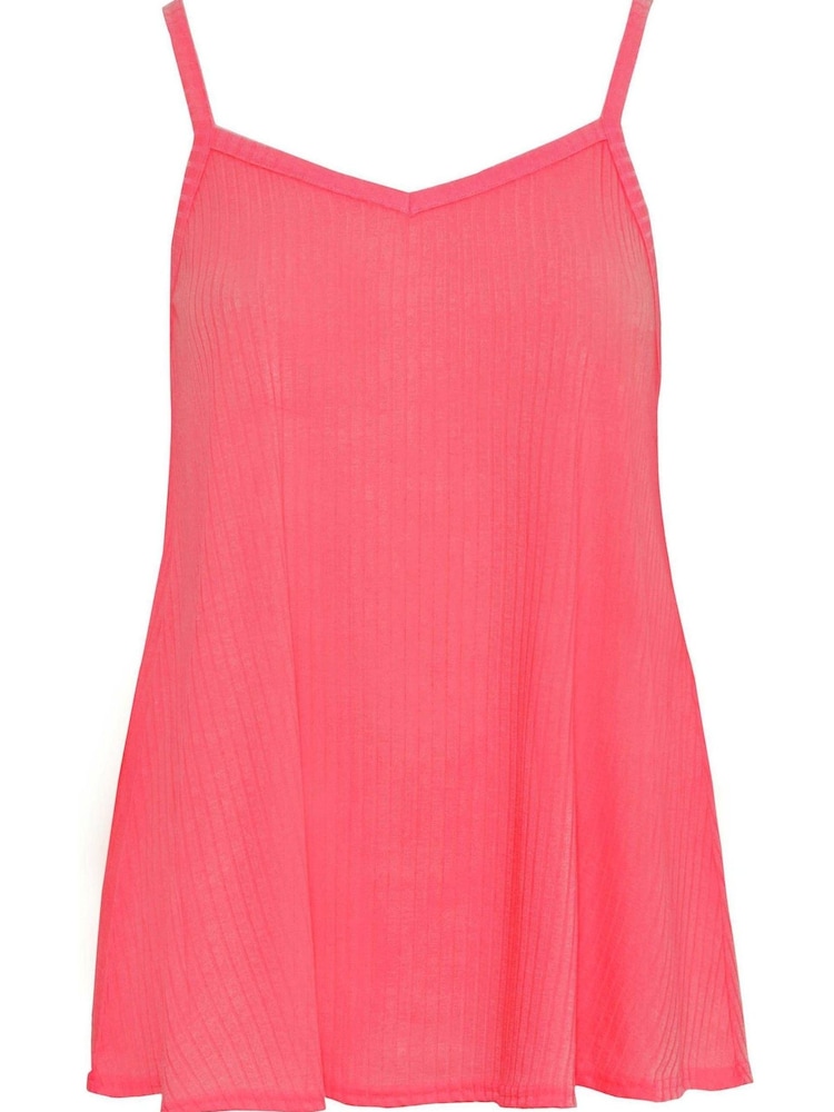 Yours Curve Pink Limited Rib Swing Cami - Image 4 of 4