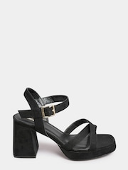 Yours Curve Black Extra Wide Fit Two Part Platform Micro Sandal - Image 3 of 5