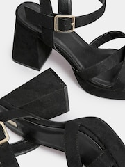 Yours Curve Black Extra Wide Fit Two Part Platform Micro Sandal - Image 5 of 5
