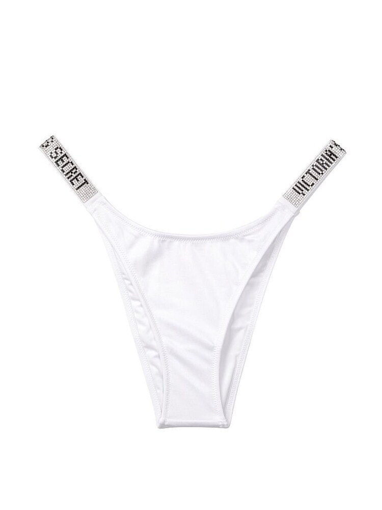 Victoria's Secret White Shine Strap Thong Bikini - Image 1 of 4