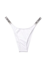 Victoria's Secret White Shine Strap Thong Bikini - Image 3 of 4