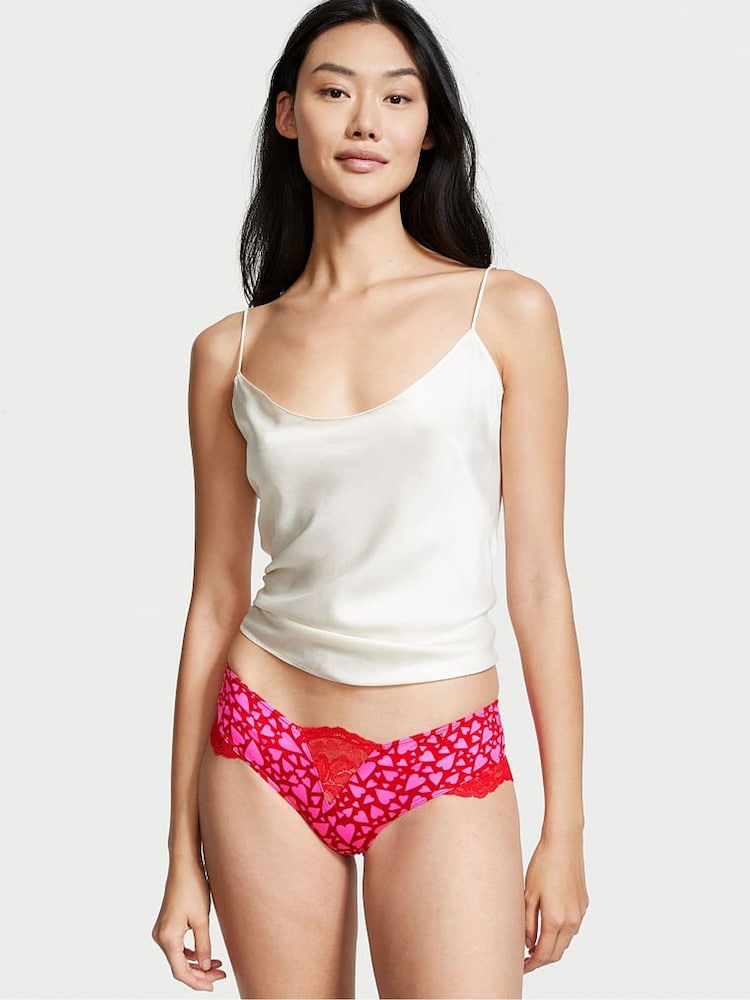 Victoria's Secret Lipstick Red Hearts Micro Lace Inset Cheeky Knickers - Image 2 of 4 Victoria's Secret Lipstick Red Hearts Micro Lace Inset Cheeky Knickers - Image 2 of 4