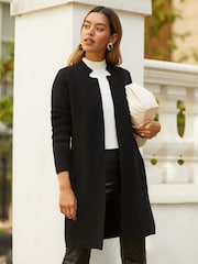 Friends Like These Black Longline Mock Collar Coatigan - Image 1 of 1