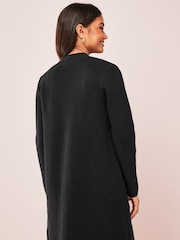 Friends Like These Black Longline Mock Collar Coatigan - Image 4 of 6