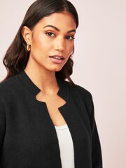 Friends Like These Black Longline Mock Collar Coatigan - Image 6 of 6