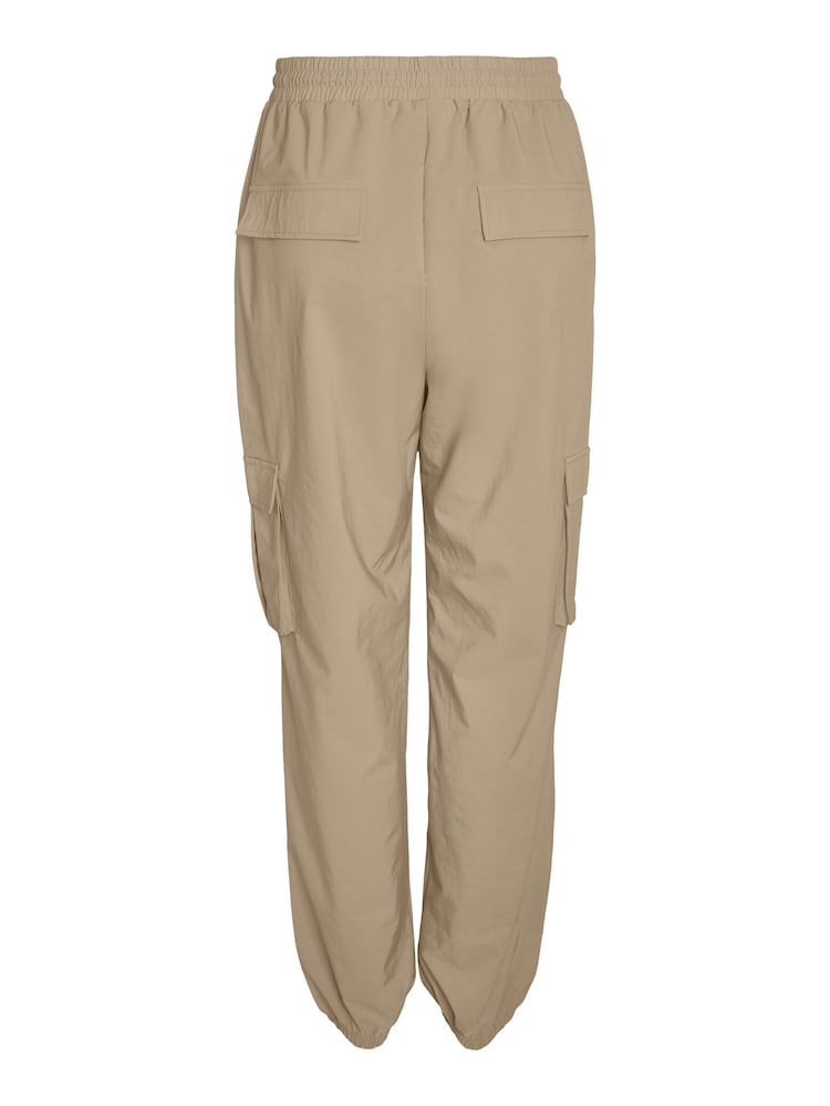 NOISY MAY Cream High Waisted Utility Cargo Trousers - Image 2 of 2