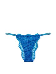 Victoria's Secret Enamel Blue Lace Shine Strap Brazilian Knickers - Image 1 of 2