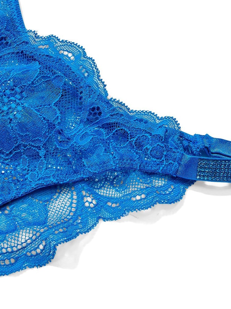 Victoria's Secret Enamel Blue Lace Shine Strap Brazilian Knickers - Image 2 of 2