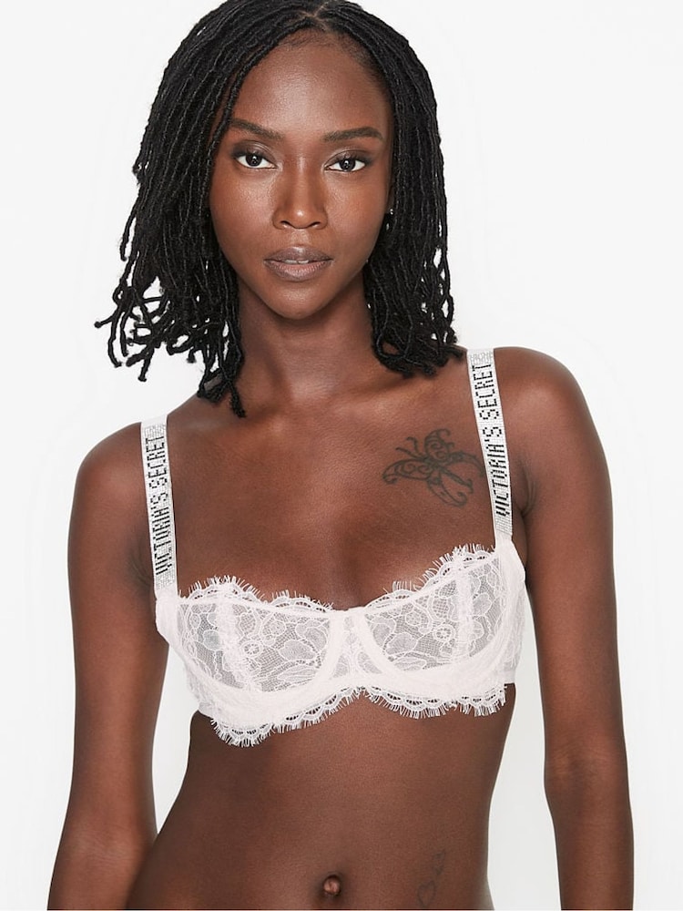 Victoria's Secret Wicked Unlined Lace Shine Strap Balconette Bra - Image 1 of 4