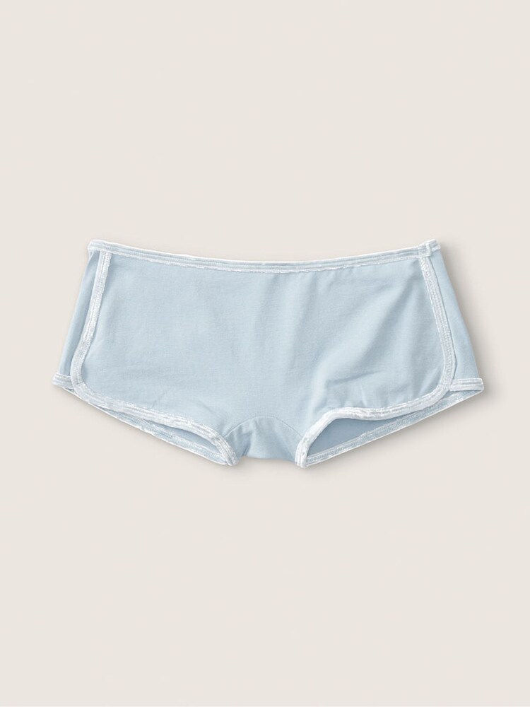 Victoria's Secret PINK Fog Blue Cotton Short Knicker - Image 1 of 2 Victoria's Secret PINK Fog Blue Cotton Short Knicker - Image 1 of 2
