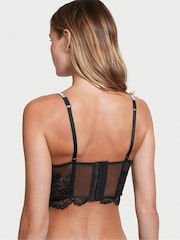 Victoria's Secret Black Add 2 Cups Shine Strap Lace Corset Bra Top - Image 2 of 4