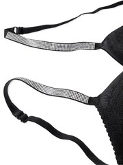 Victoria's Secret Black Add 2 Cups Shine Strap Lace Corset Bra Top - Image 4 of 4