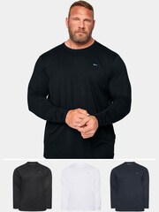 BadRhino Big & Tall Black 3 Pack Long Sleeve T-Shirts - Image 1 of 5