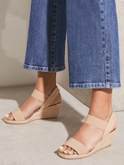 Lipsy Nude Pink Standard Fit Elastic Low Wedge Espadrille Sandal - Image 2 of 4