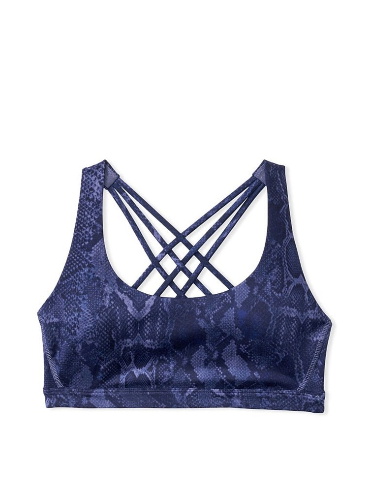 Victoria's Secret Snakeprint Blue Smooth Strappy Back Non Wired Minimum Impact Sports Bra - Image 4 of 4