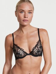 Victoria's Secret Black Embroidered Unlined Demi Bra - Image 1 of 1