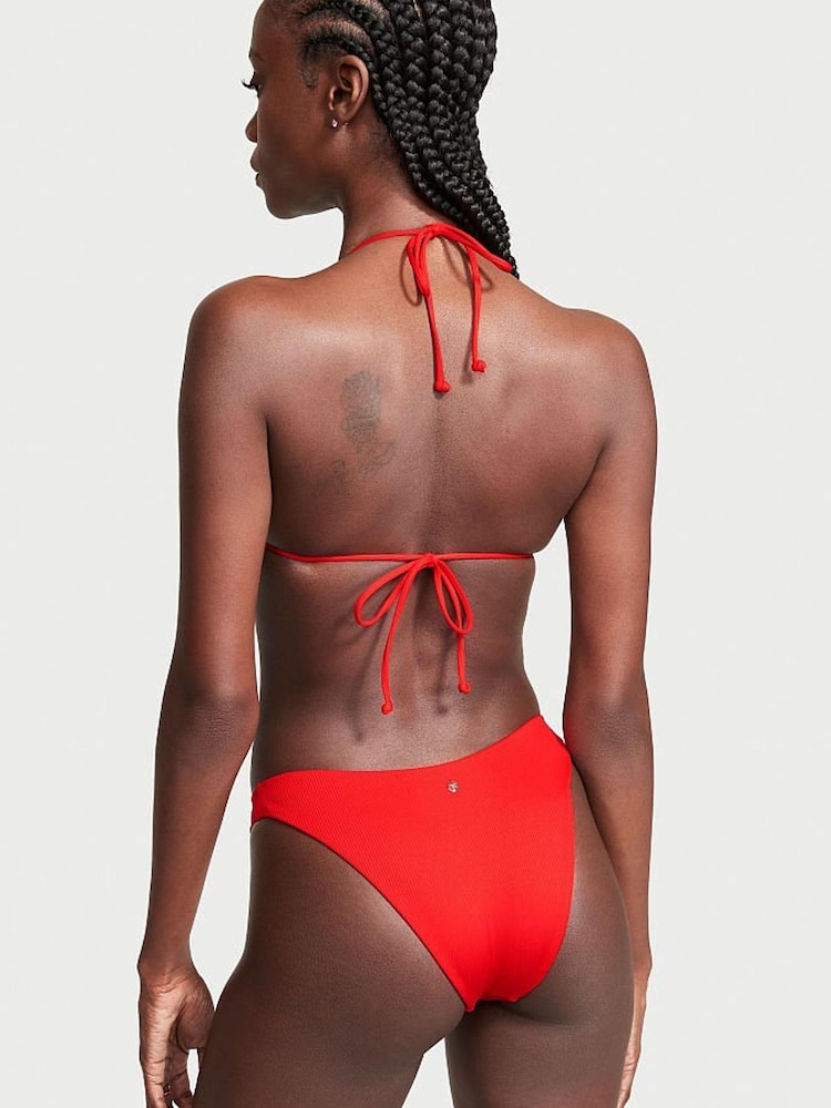Victoria's Secret Flame Rib Red Brazilian Bikini Bottom - Image 2 of 4 Victoria's Secret Flame Rib Red Brazilian Bikini Bottom - Image 2 of 4