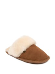 Just Sheepskin Dark Tan Ladies Duchess Sheepskin Slippers - Image 2 of 5