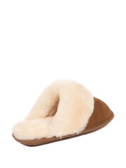 Just Sheepskin Dark Tan Ladies Duchess Sheepskin Slippers - Image 3 of 5