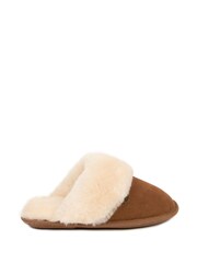 Just Sheepskin Dark Tan Ladies Duchess Sheepskin Slippers - Image 4 of 5