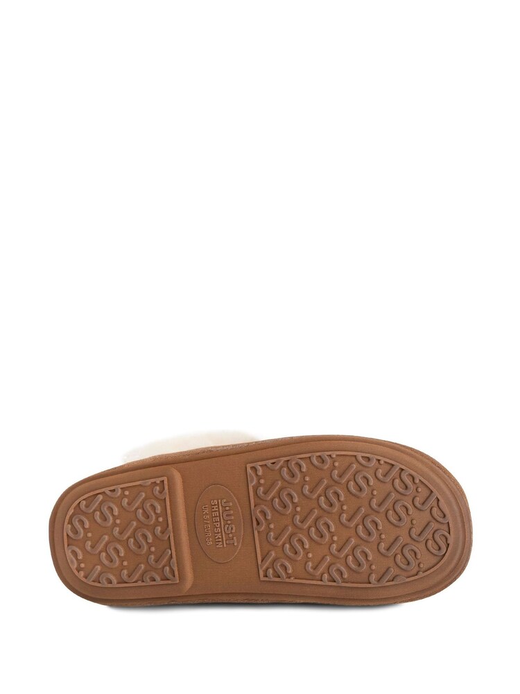 Just Sheepskin Dark Tan Ladies Duchess Sheepskin Slippers - Image 5 of 5