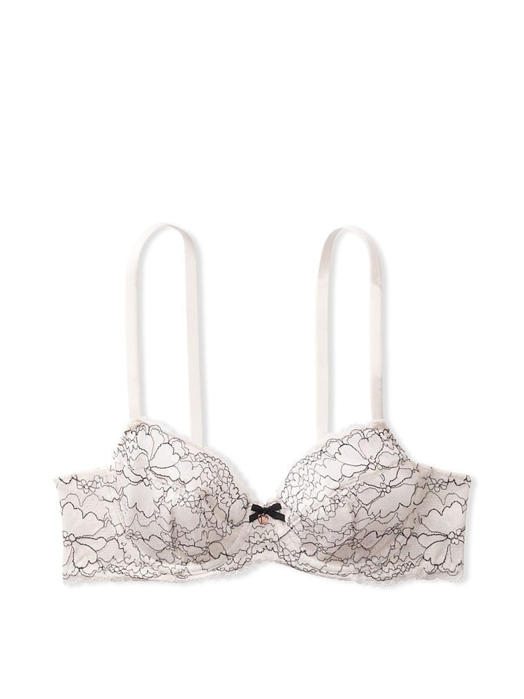Victoria's Secret Coconut White Corded XDYE Lace Unlined Demi Bra - Image 4 of 4
