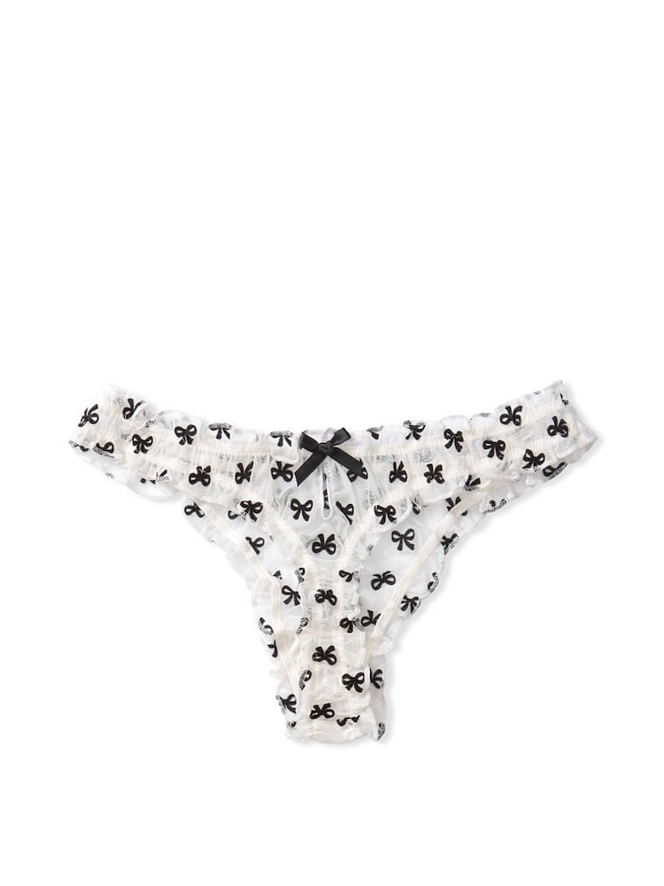 Victoria's Secret Ruffle Mesh Thong Panty - Image 3 of 3