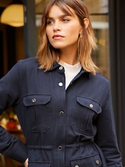 Friends Like These Navy Blue Utility Pocket Button Through Jacket - Image 2 of 4