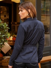 Friends Like These Navy Blue Utility Pocket Button Through Jacket - Image 4 of 4